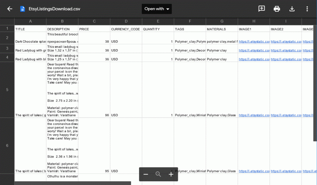 Open a CSV file on Google Drive
