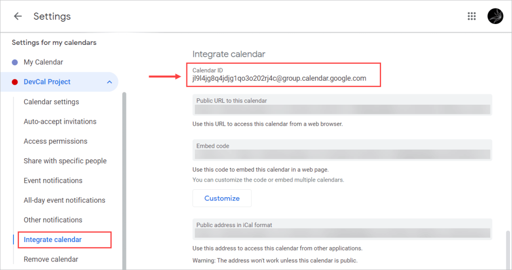 How to get the Calendar ID