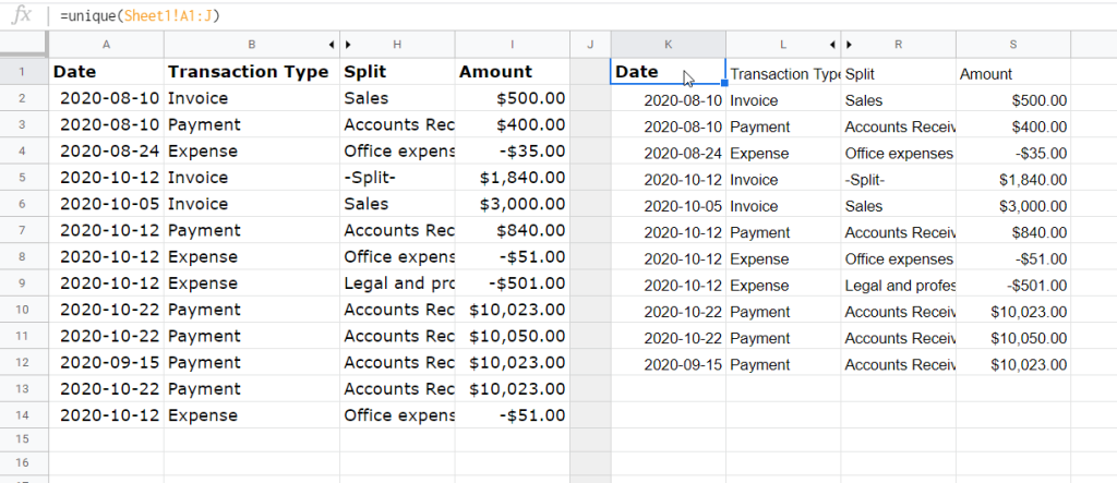 UNIQUE to remove duplicates on multiple columns