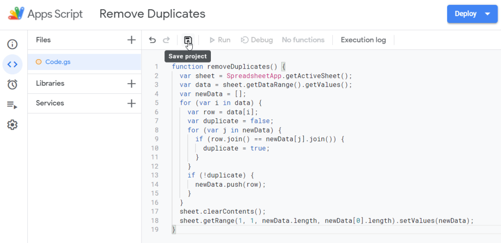 Save your App Script project and run it