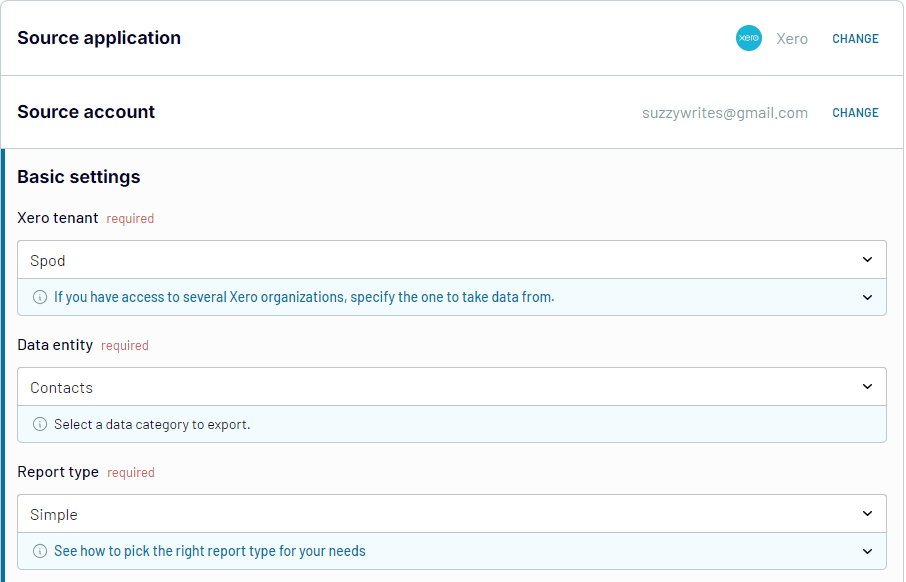 1 collect xero=data