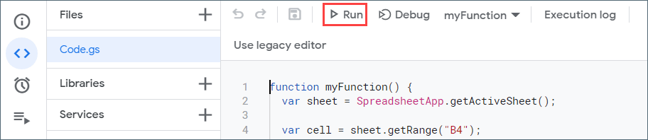 Running the script for the first time
