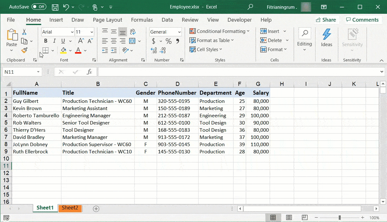 Enabling AutoSave in Excel