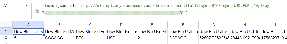 json google sheets apps script ejemplo autorización