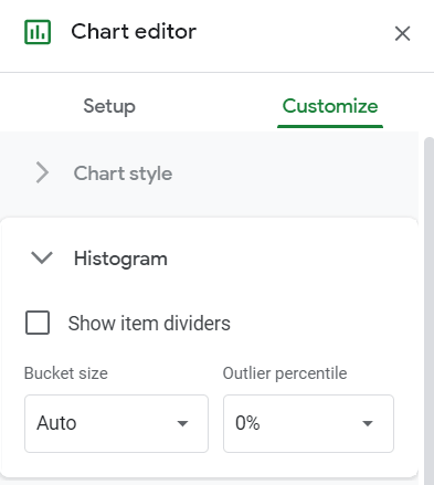 Customize a histogram graph