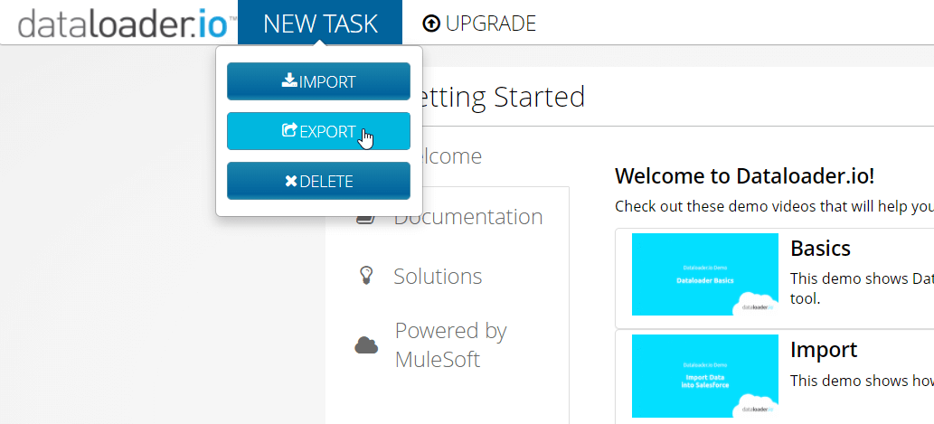 New Export Task