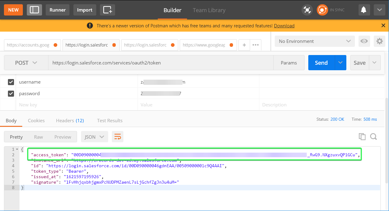 Salesforce Access token