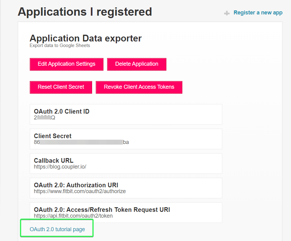 Click "OAuth 2.0 tutorial page"