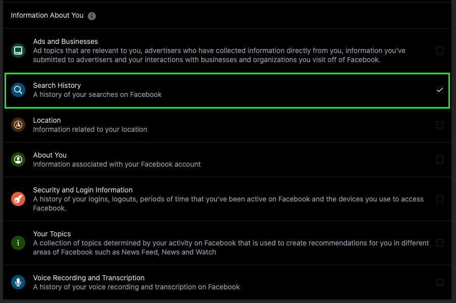 Cómo exportar los datos de búsqueda del perfil de Facebook
