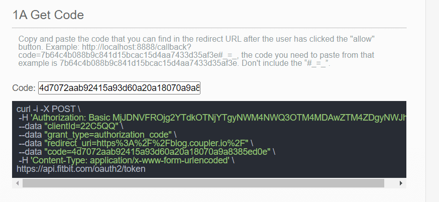 parameters to use in the POST request for obtaining an access token