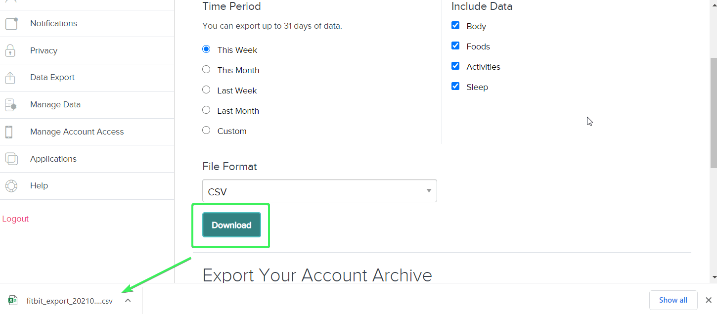 Click the "Download" button, and your CSV file will be downloaded to your device right away