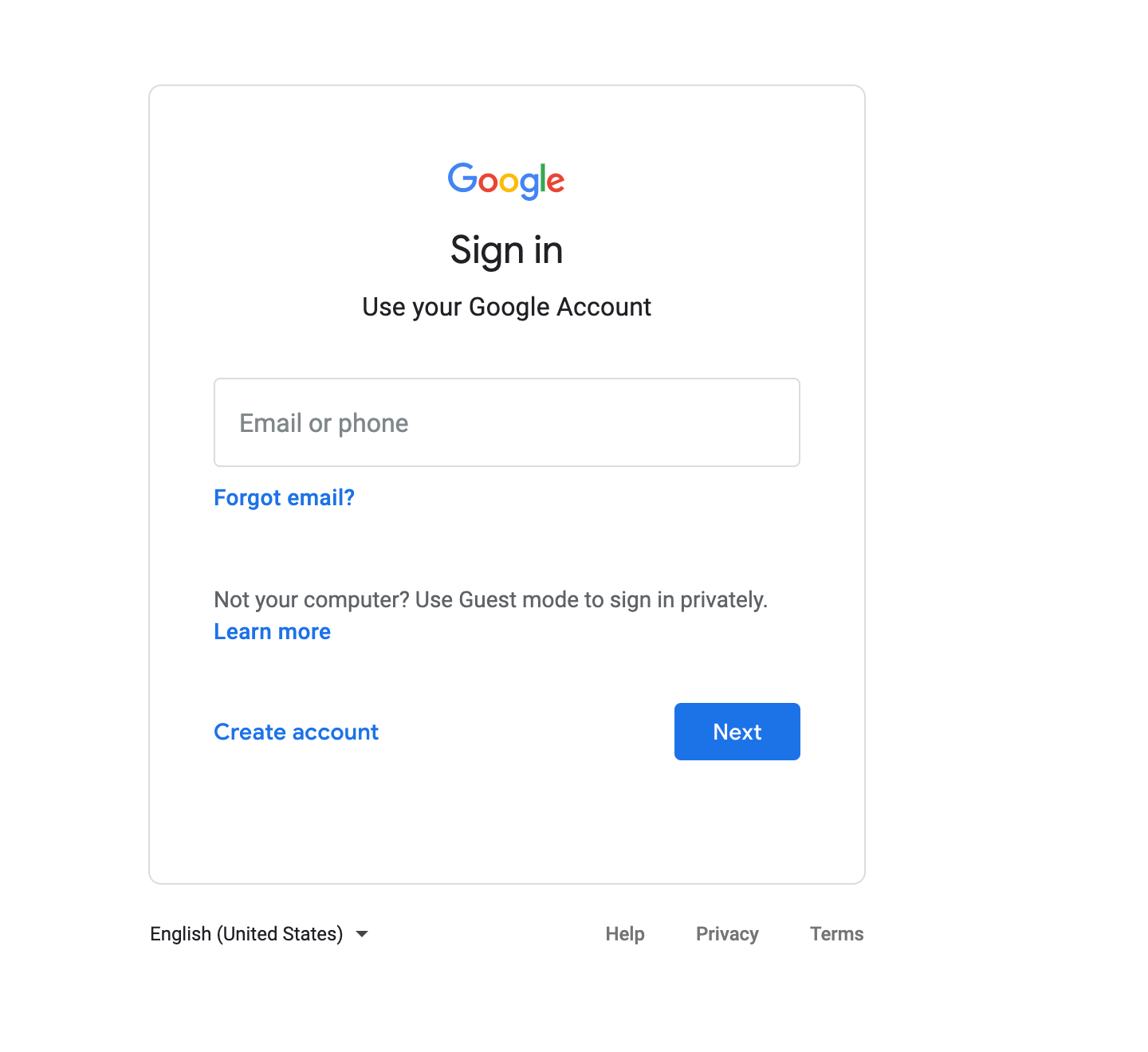 Sign in to your Google account