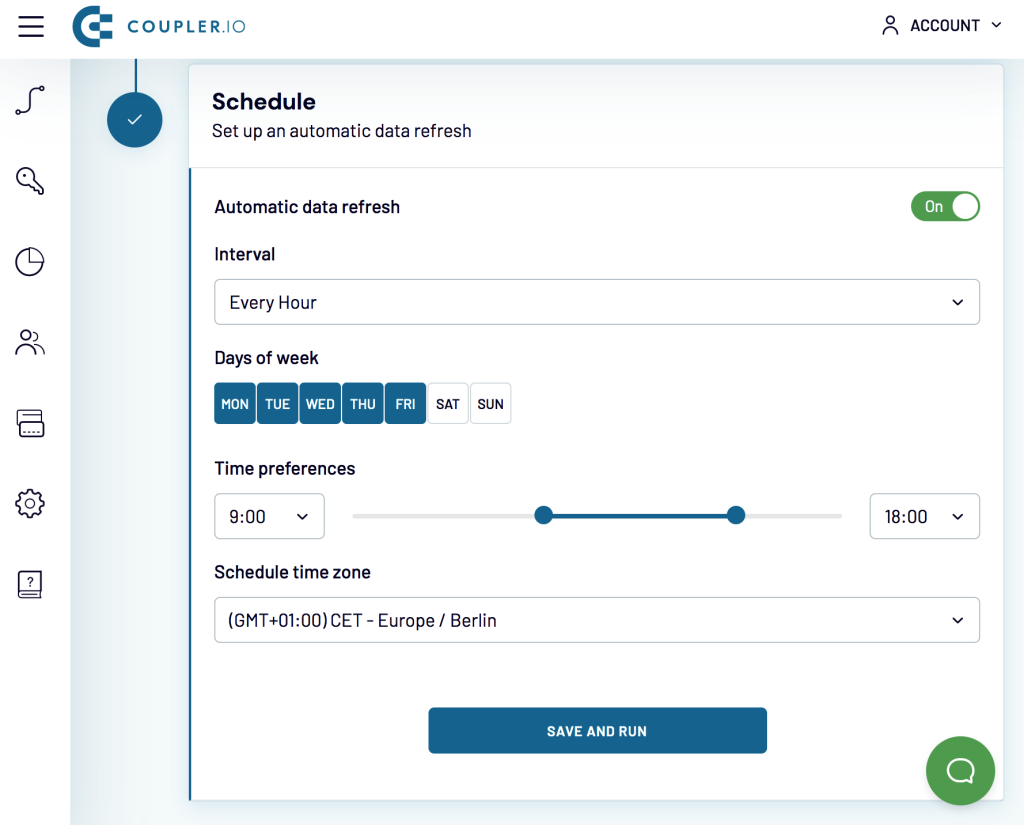 5. Set up an automatic data refresh: set up a schedule for data refresh.