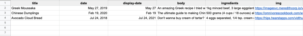 a simple way to structure your spreadsheet to have all the important information