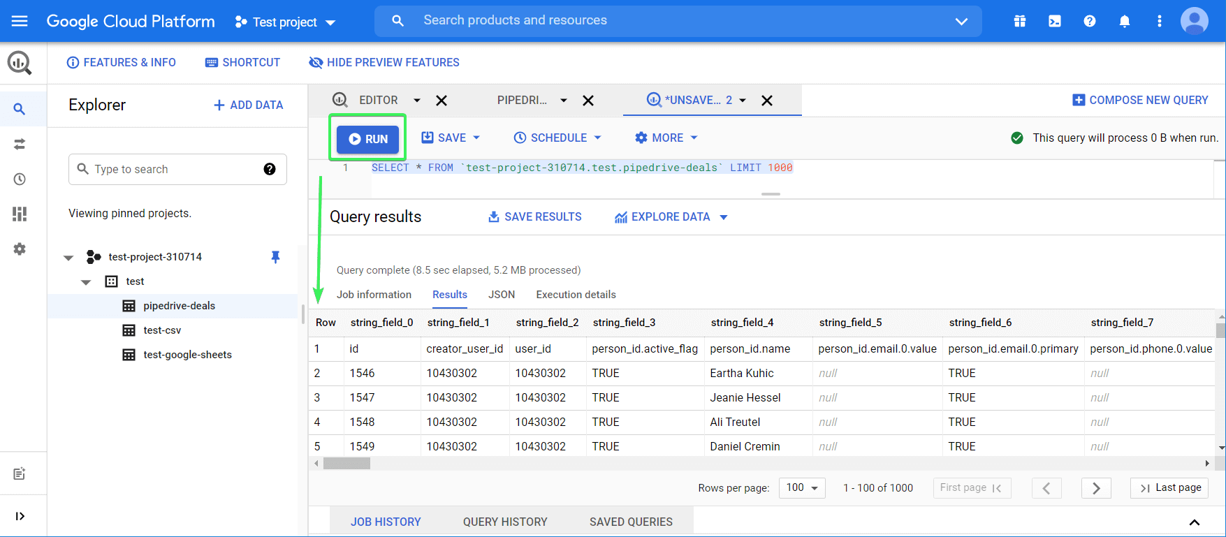 Query example