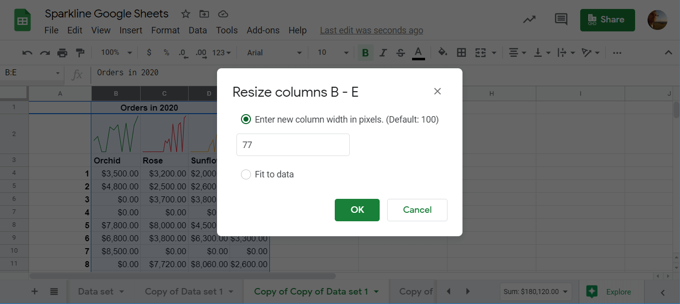 Resize columns