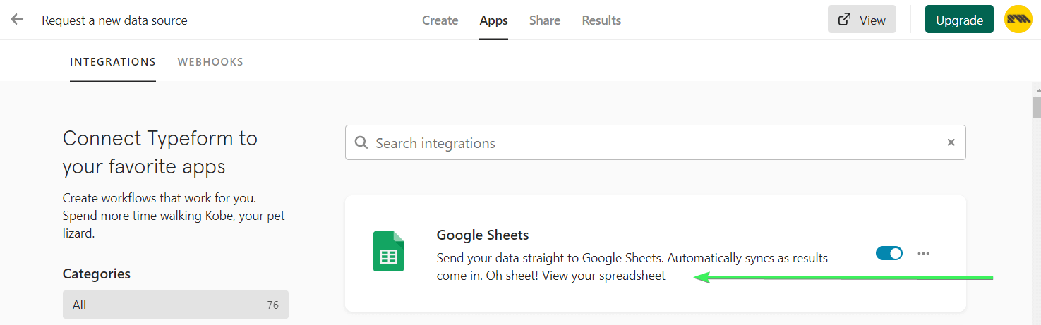 View your spreadsheet