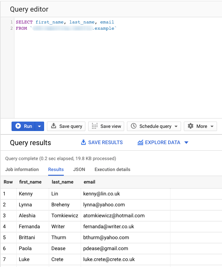 SELECT expression query example