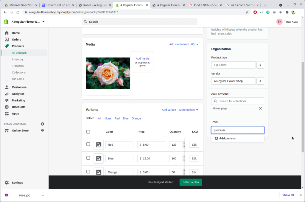 Add tags to products