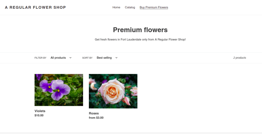 Shopify main navigation bar