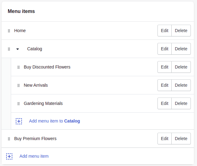 Add drop down menu in Shopify