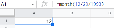 Convert month using MONTH function