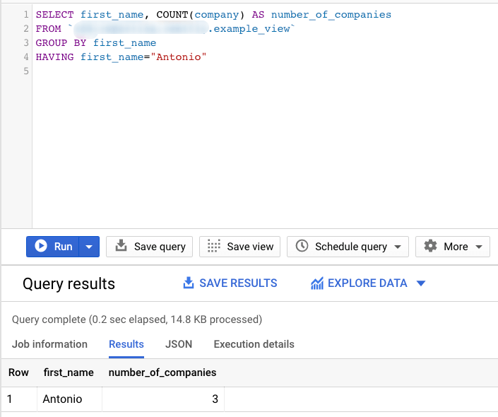 HAVING clause query example