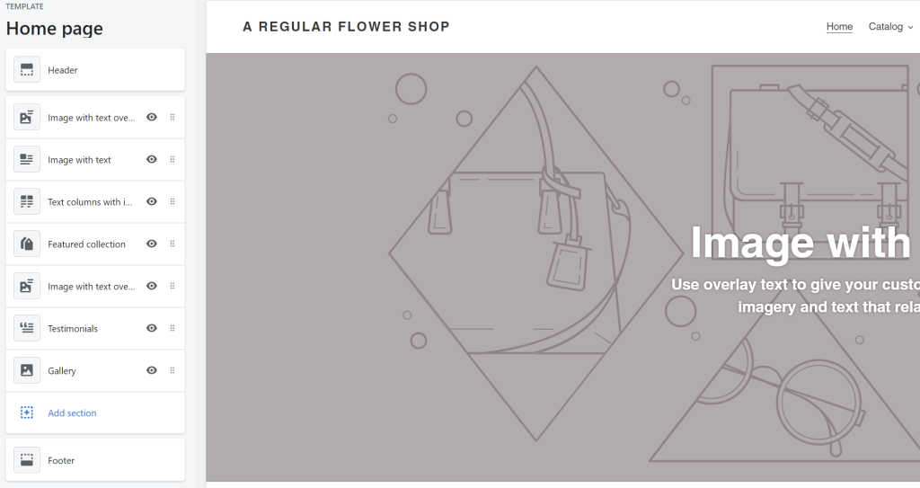 Shopify theme editor