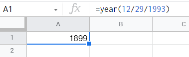 Convert year using YEAR function (wrong value)
