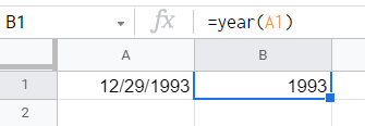Convert year using YEAR function