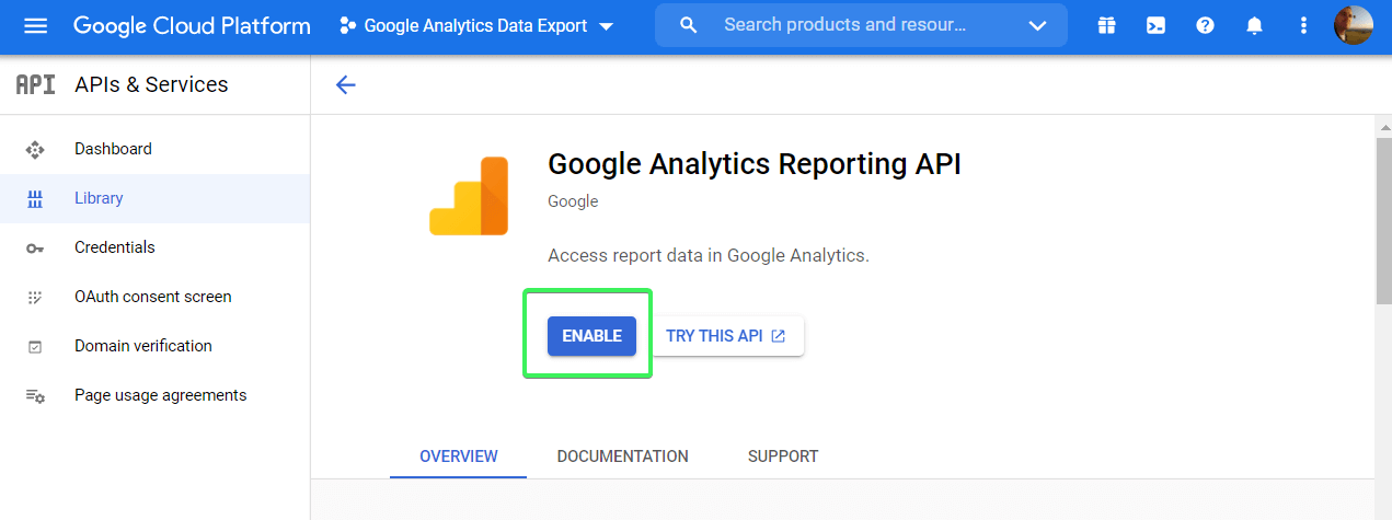 Habilitar Google API