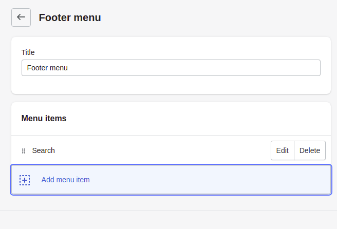 Add an item to the Footer menu