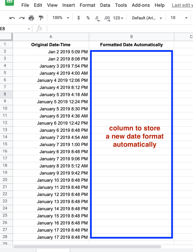 Automatically change format date