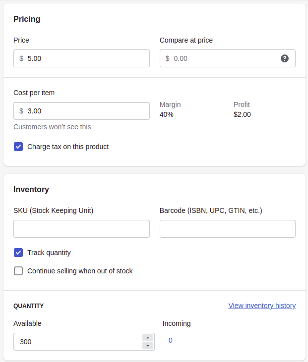 Add product pricing