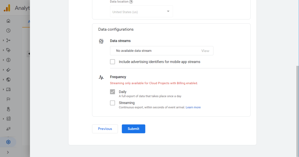 Review your configuration and click "Submit".