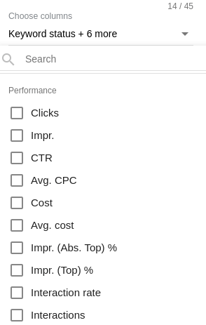 Choose columns