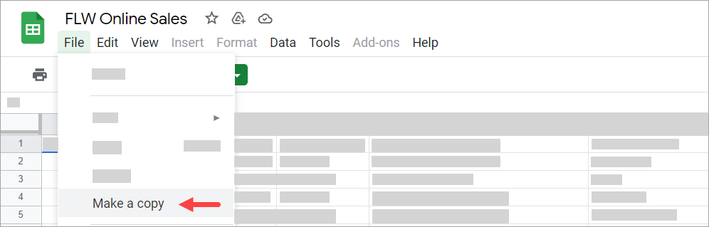 El archivo de Google Sheets utilizado en este tutorial