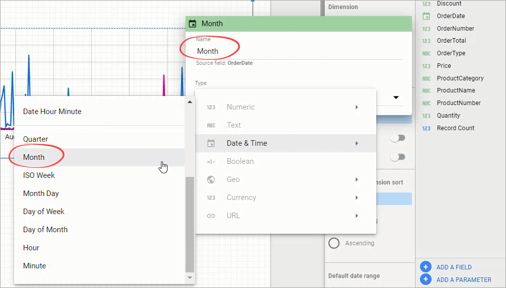 Cambio del tipo de datos OrderType