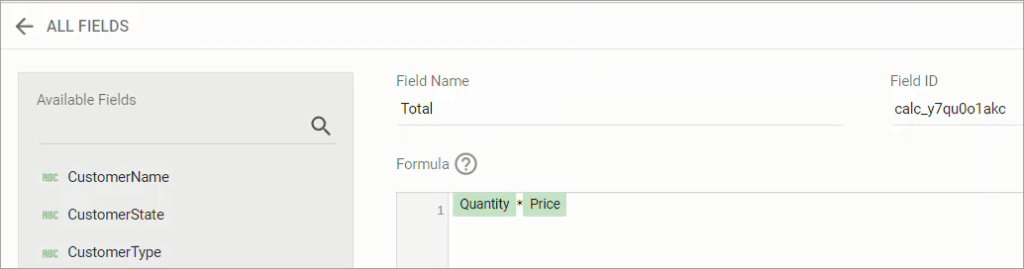 Figure 39. Adding a formula to a calculated field