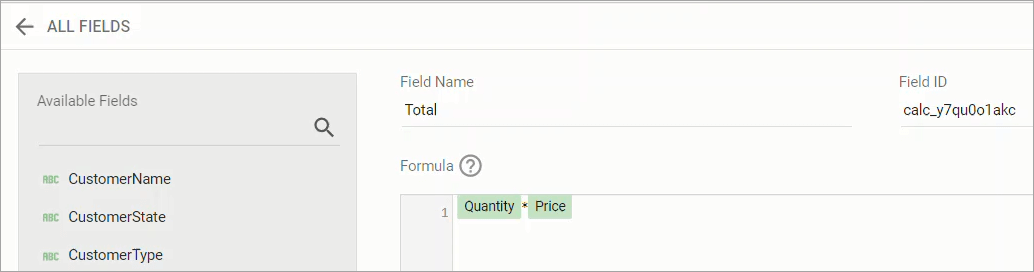 Añadir una fórmula a un campo calculado