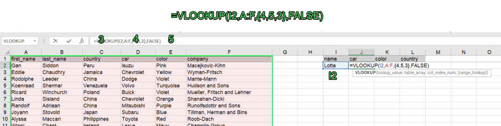 How to vlookup multiple columns in Excel