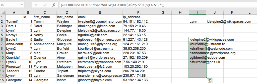 Excel VLOOKUP For Multiple Results