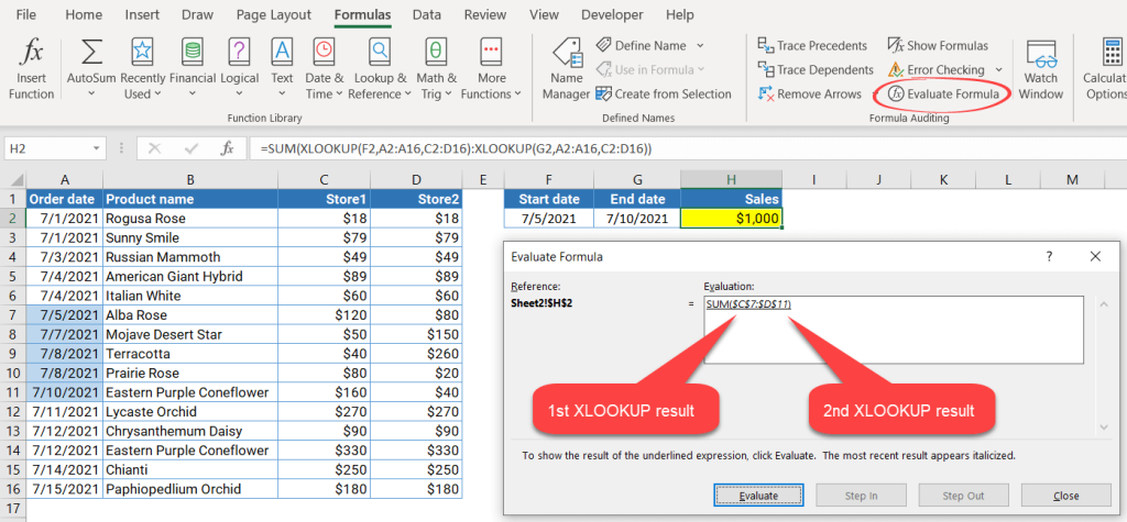 Figure 2.6.2. The Evaluate Formula dialog box