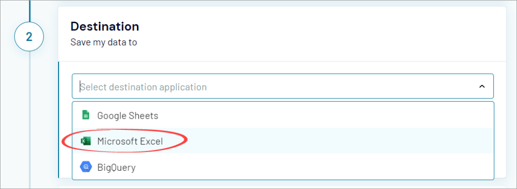 Figure 5.2: Coupler.io Microsoft Excel destination