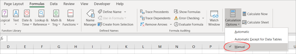 Figure 9.1: The formula calculation option