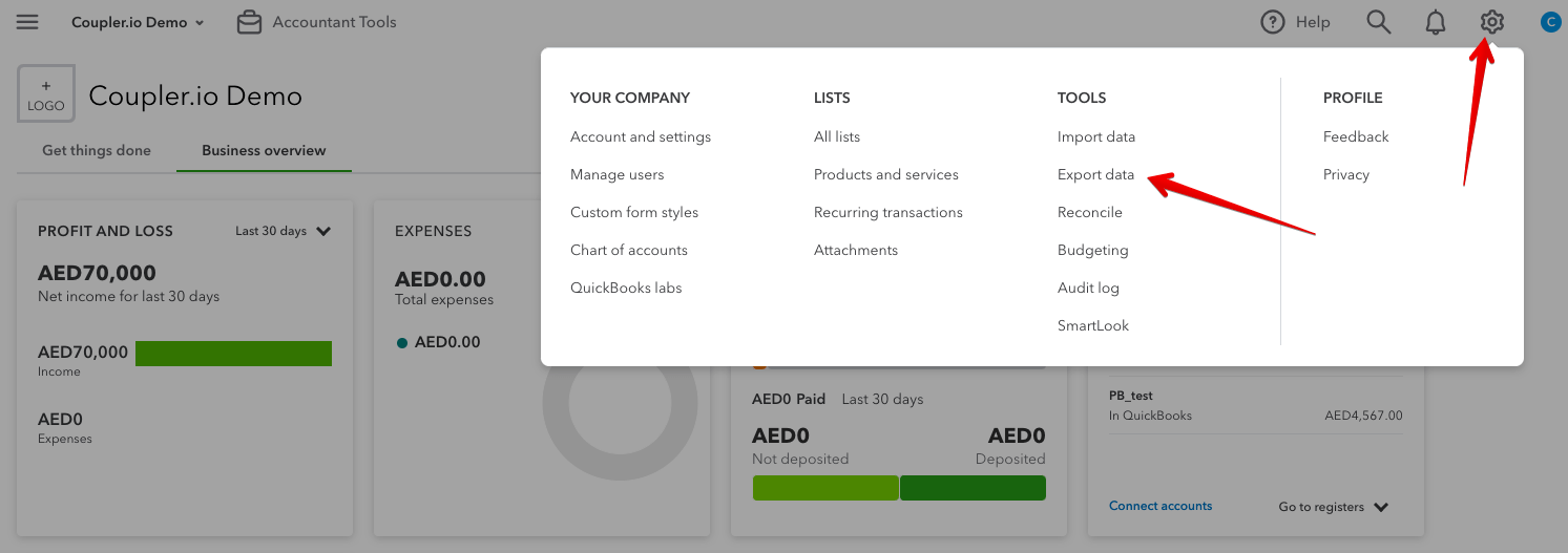 1 - exportar datos de quickbooks