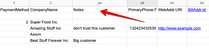 18 - quickbooks export customers with notes
