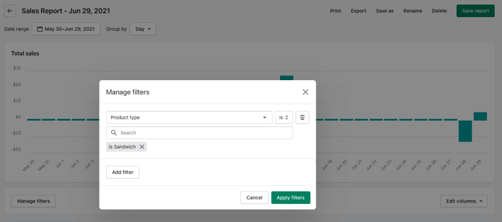29 - shopify custom sales report