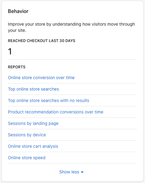 4 - shopify behaviour reports