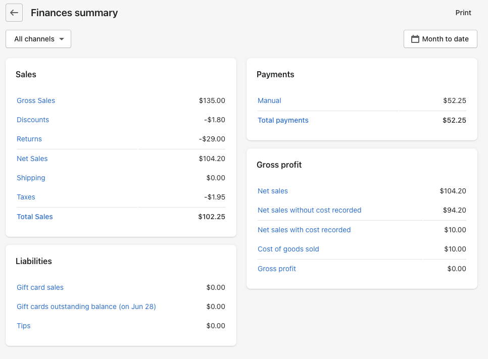 8 - shopify finances summary